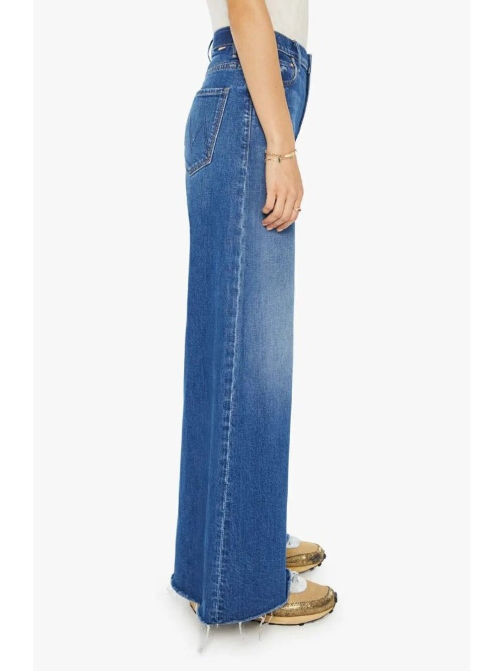 MOTHER The Tomcat Swisher Sneak Fray Hem Women's Wide Leg Jeans Size 27 / US 4 - Picture 2 of 4